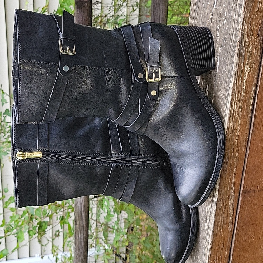 Bandolino Black Heeled Boots with Buckle Detail